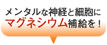 メンタルな神経と細胞にマグネシウム補給を!