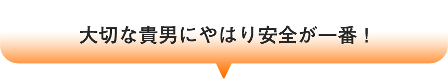 大切な貴男にやはり安全が一番!